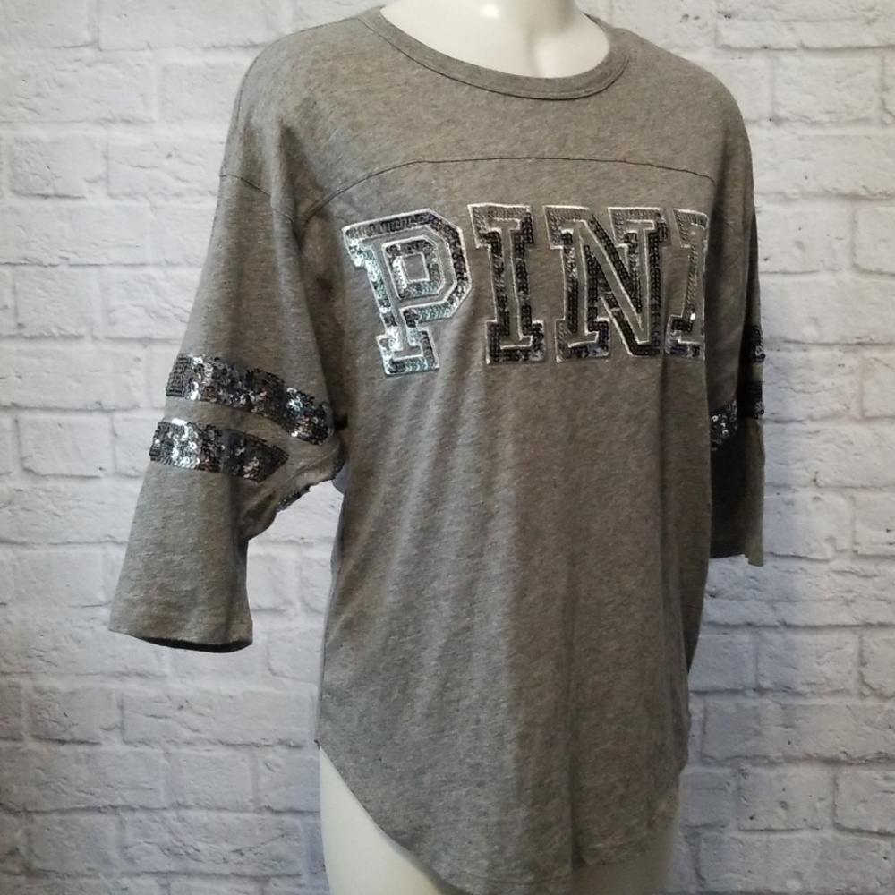 VS PINK Sequence 2/3 Sleeve Loose T-shirt
